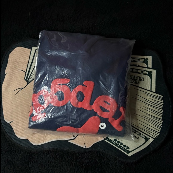 Sp5der Navy and Red Hoodie